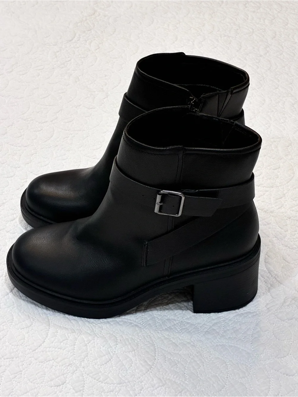 Torrid Black Faux Leather Buckle Ankle Boots Boots Womens 11WW Extra Wide Width